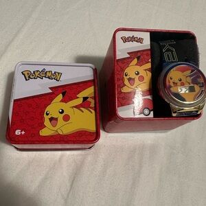 Pokemon Kids Accutime Watch with Pikachu Design - Red and Yellow